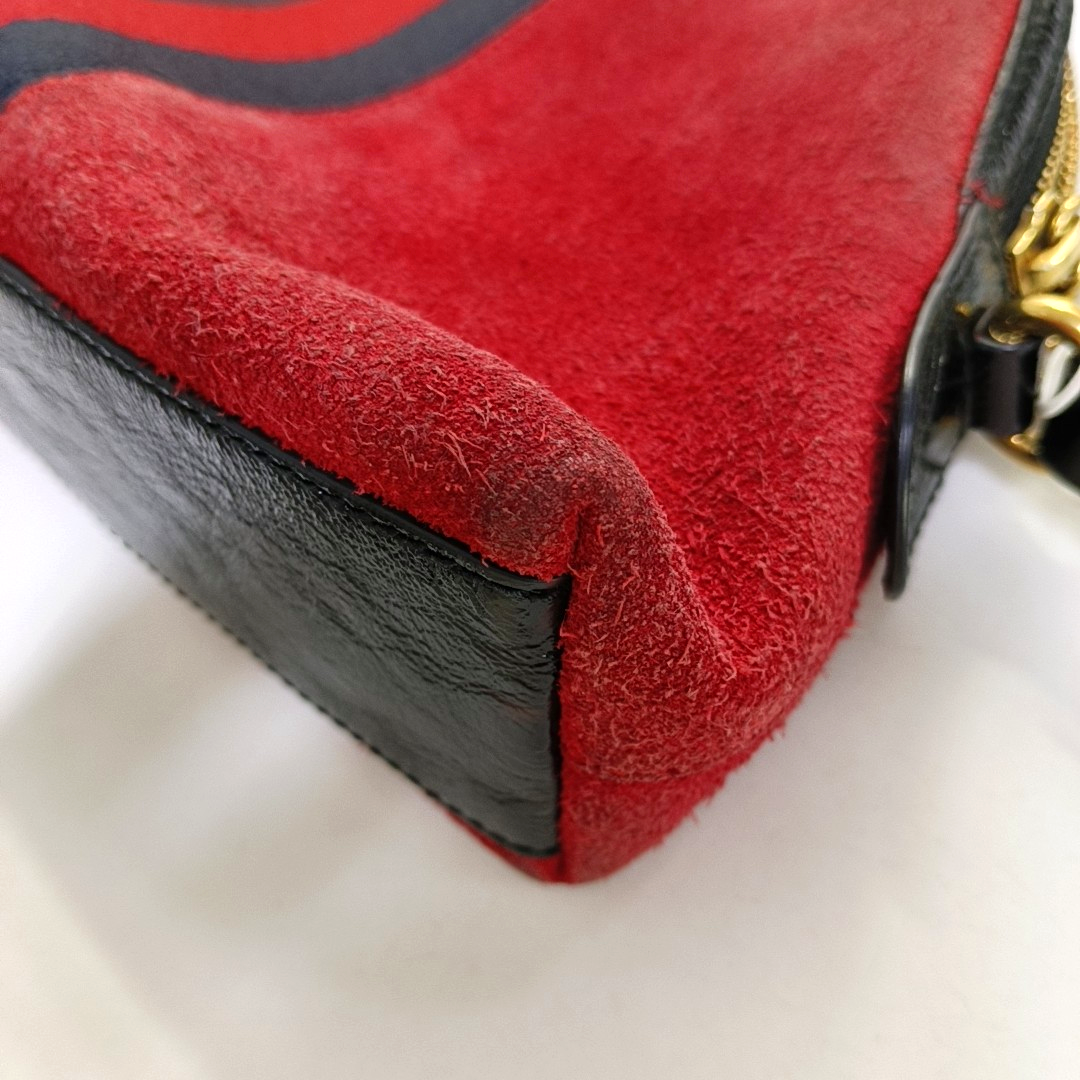 GUCCI Ophidia Small size Pink suede leather striped ribbon single shoulder bag Golden hardware-(SKU)-952555728