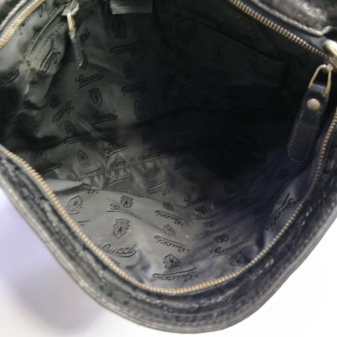 GUCCI GG Imprime Black Cowhide Monogrammed Quilted Crossbody Shoulder Bag Golden hardware-(SKU)-960401347