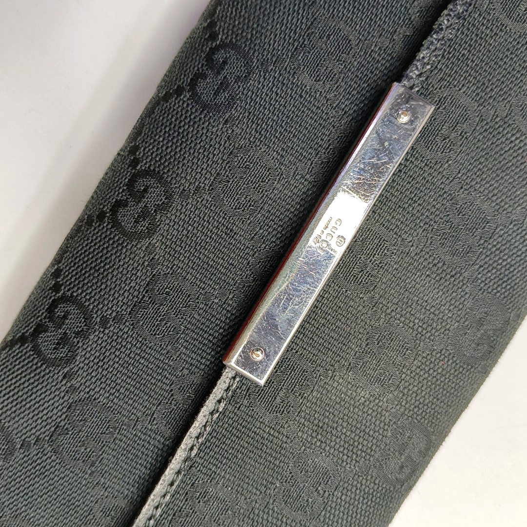 GUCCI Black Canvas Vintage Wallet Golden hardware-(SKU)-958453110