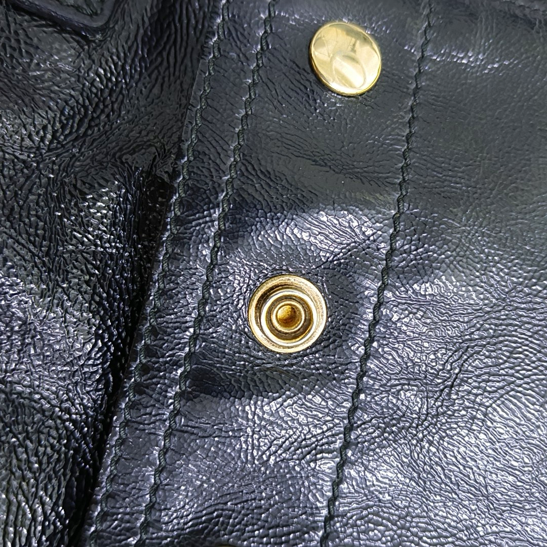 YSL Black Cowhide Studs Tote Handbag Golden hardware-(SKU)-956655184