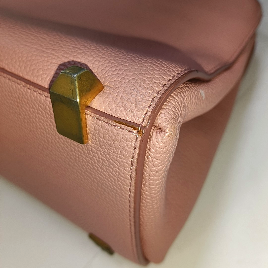 MCM Tote bag Pink Leather Studs Single Shoulder Bag Tote Bag Golden hardware Removable shoulder strap-(SKU)-944137906