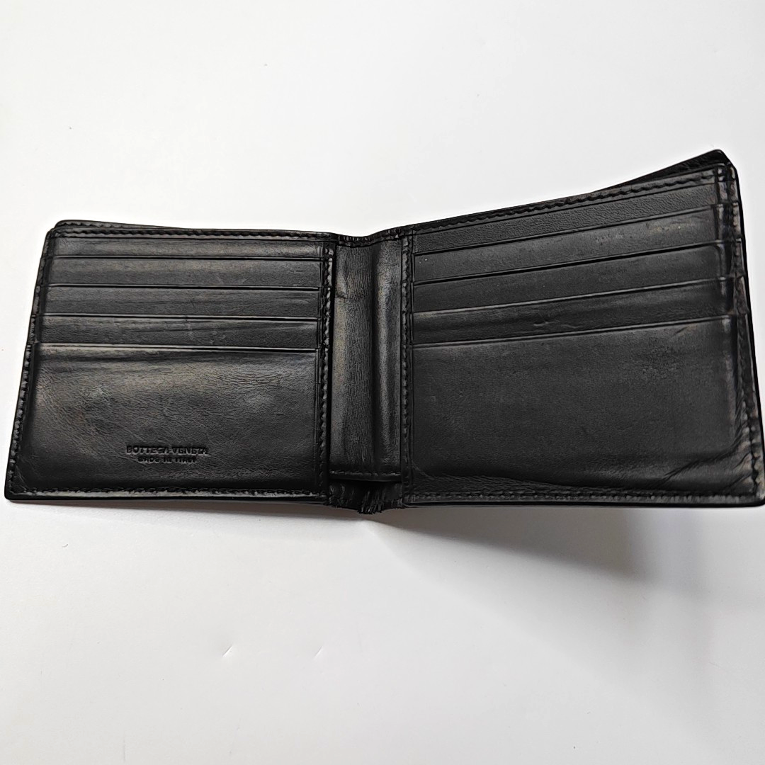 BOTTEGA VENETA Black Cowhide Woven Wallet-(SKU)-960229991