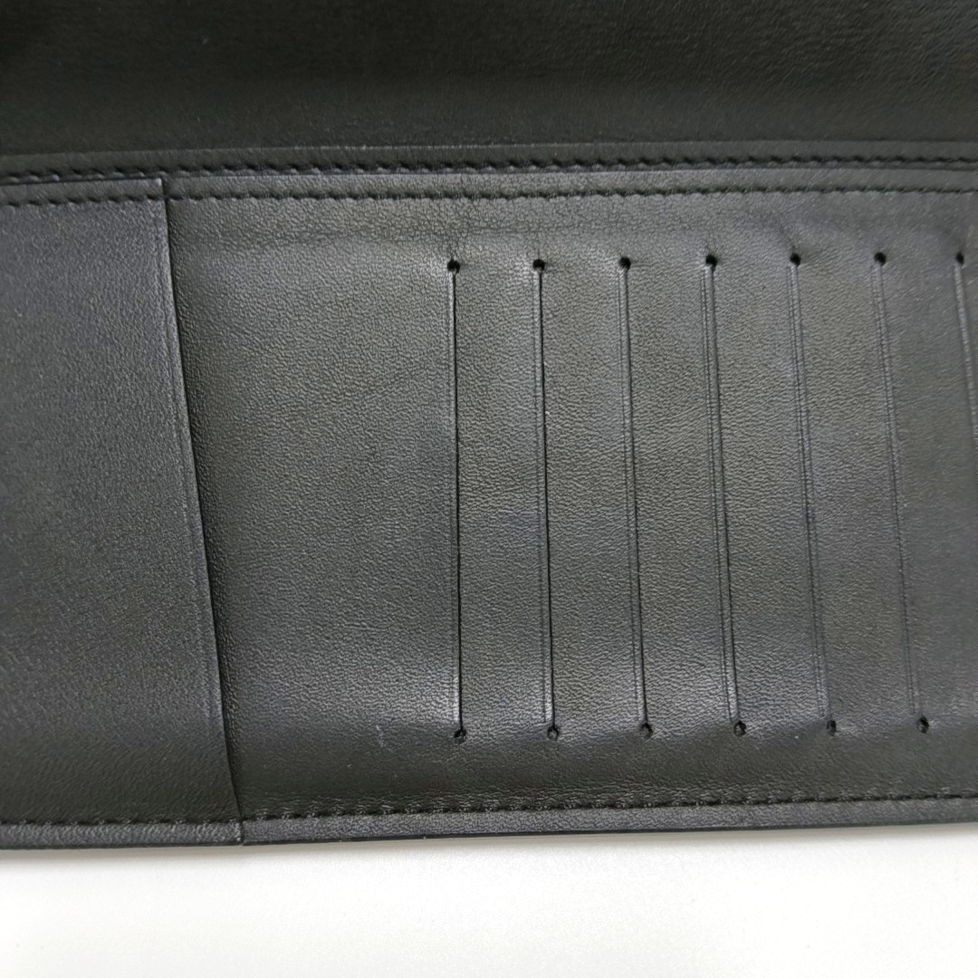 LOUIS VUITTON BRAZZA Black Cowhide Wallet Silver Hardware-(SKU)-953041663