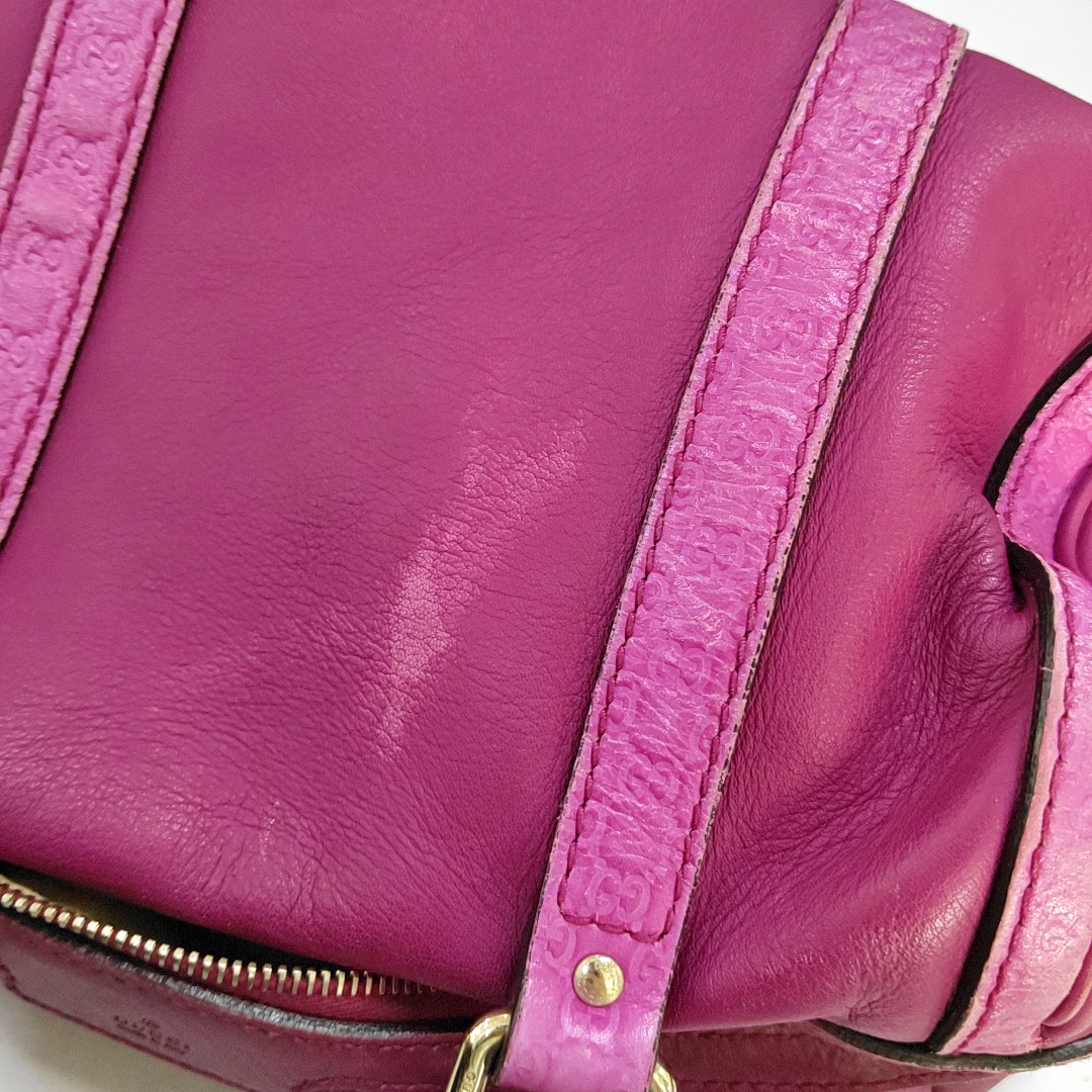 GUCCI Pink Calf Leather Grained Handbag Golden hardware-(SKU)-950007932