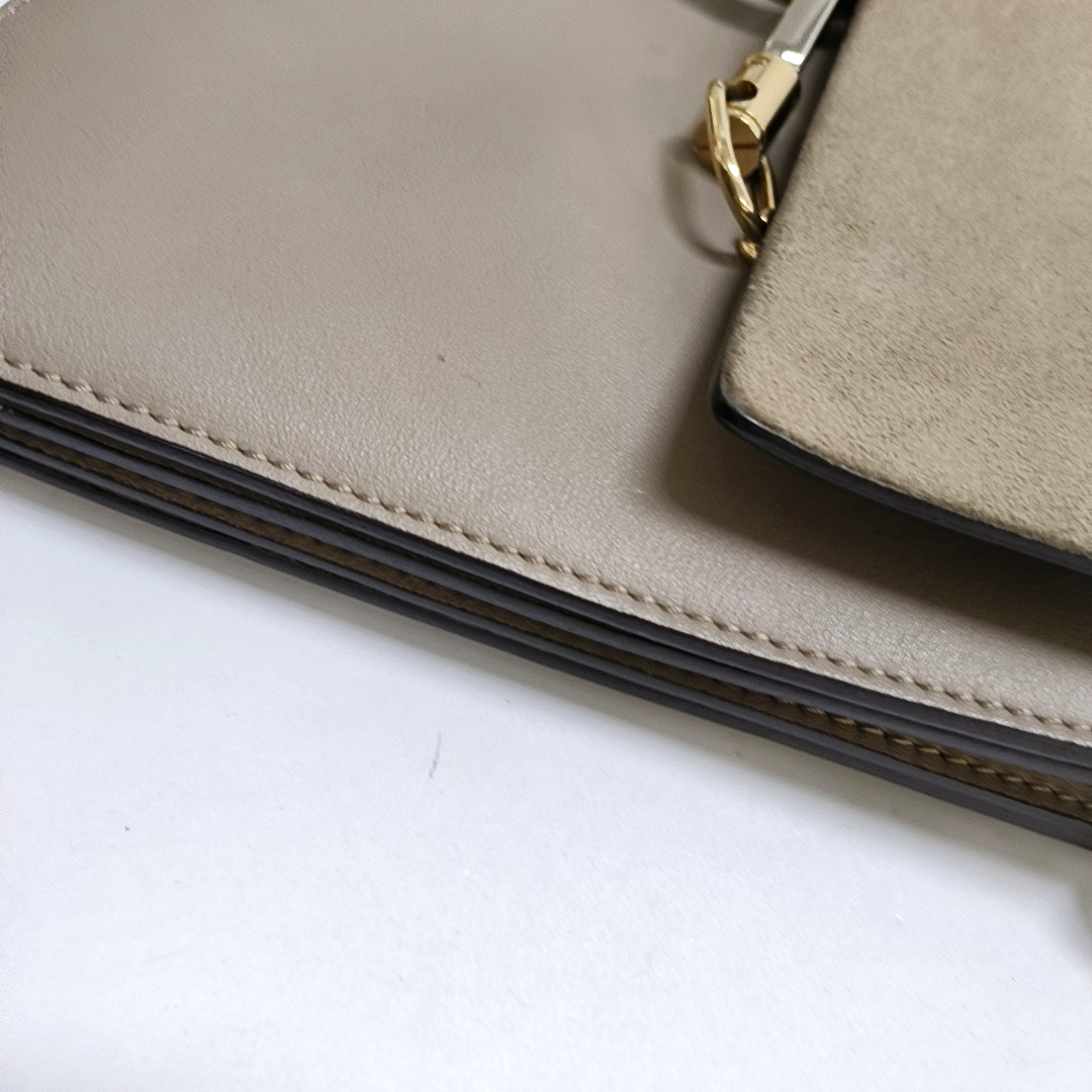 Chloé Faye Medium size Grey Cowhide Crossbody Bag Golden Silver Hardware Removable shoulder strap-(SKU)-960170857