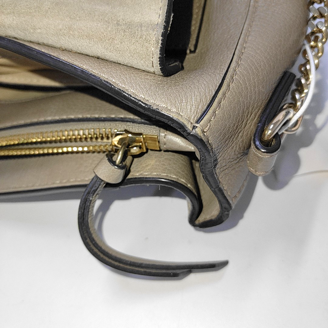 Chloé Faye Medium size Grey Cowhide Single Shoulder Bag Tote Shoulder Bag Crossbody Bag Golden Silver Hardware Removable shoulder strap-(SKU)-939956947