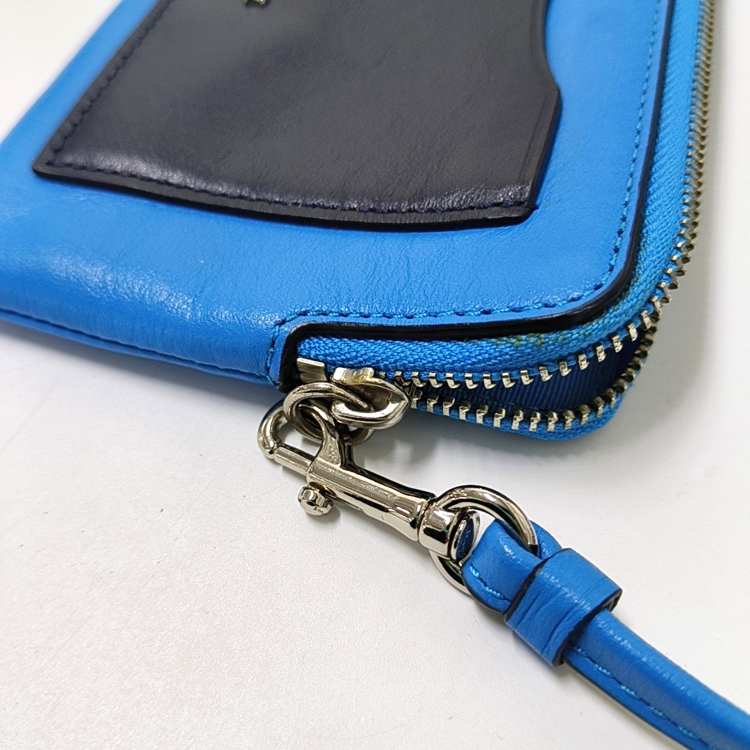COACH CORNER ZIP POCHETTEBlue Leather Carriage Tote Bag16-(SKU)-942807108