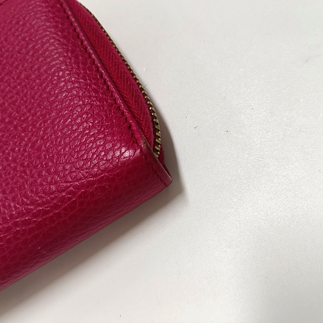 GUCCI Swing Fuchsia Leather Wallet Golden hardware-(SKU)-958800282