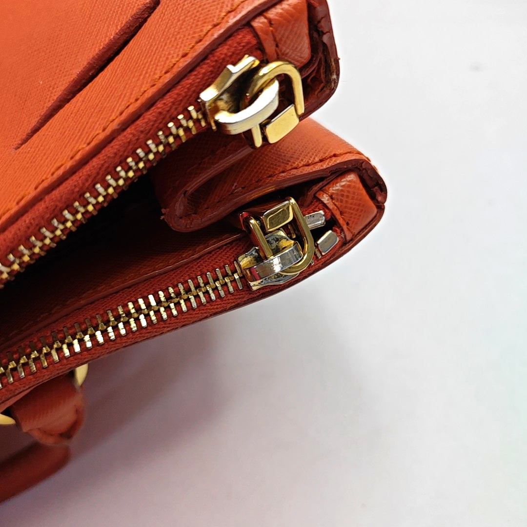 PRADA Galleria Orange Cowhide Logo Killer Bag Tote Bag Single Shoulder Bag Golden hardware-(SKU)-957733910