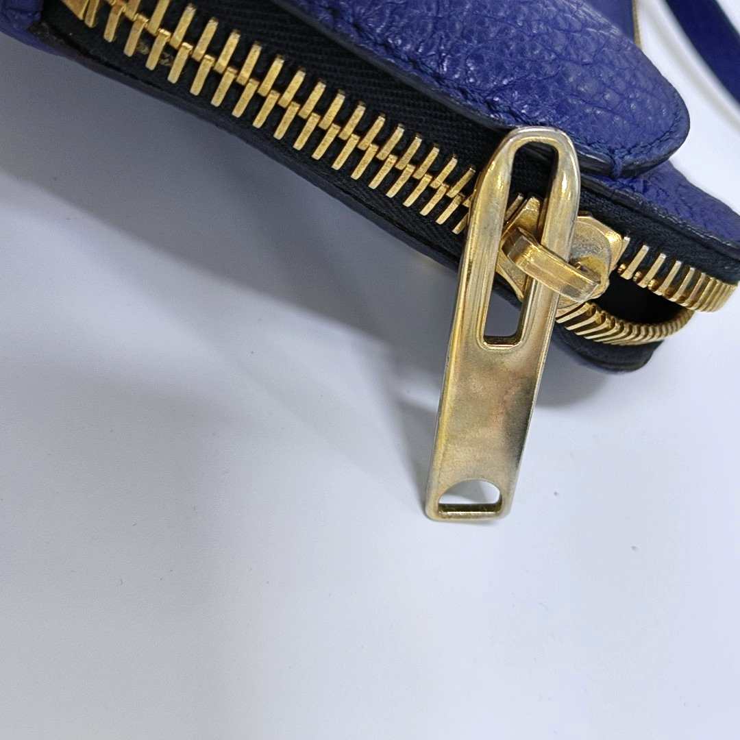 BURBERRY Harrogate Dark Blue Leather Crossbody Shoulder Bag Golden hardware Removable shoulder strap-(SKU)-942274360