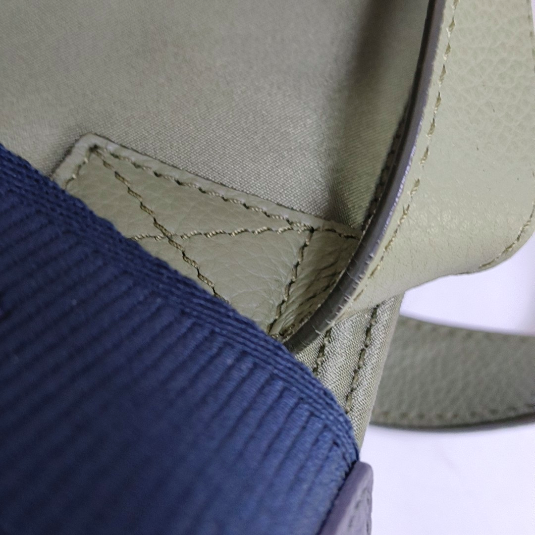 DIOR Dior And Sacal Green Nylon Saddle Bag Single Shoulder Bag Gray Hardware Removable Strap-(SKU)-959664261