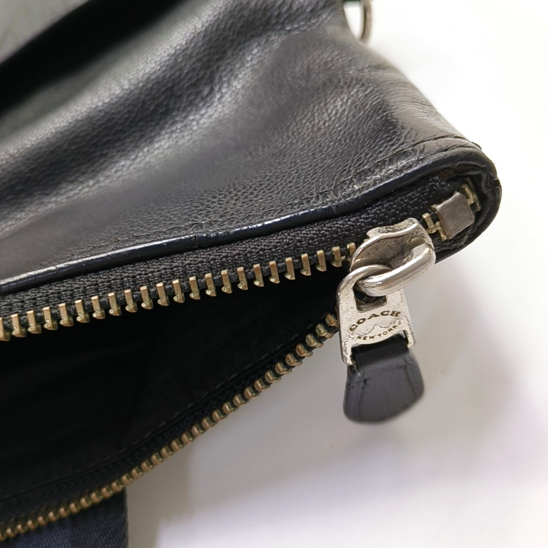 COACH Black Cowhide Single Shoulder Bag Sling Bag Tote Silver Hardware Removable shoulder strap-(SKU)-951940075