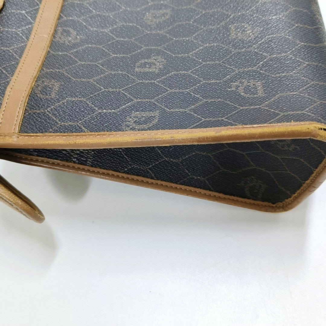 DIOR Black Coated Canvas Printed Handbag Golden hardware-(SKU)-957963351
