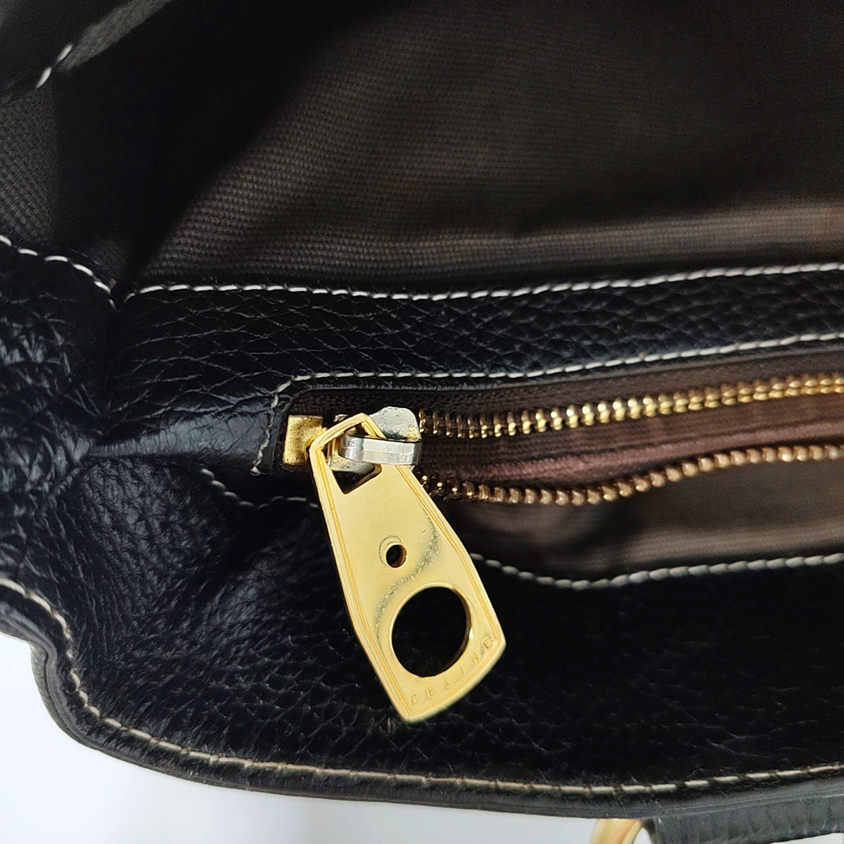 CELINE Tote bag Brown Cowhide Handbag Golden hardware-(SKU)-946083978