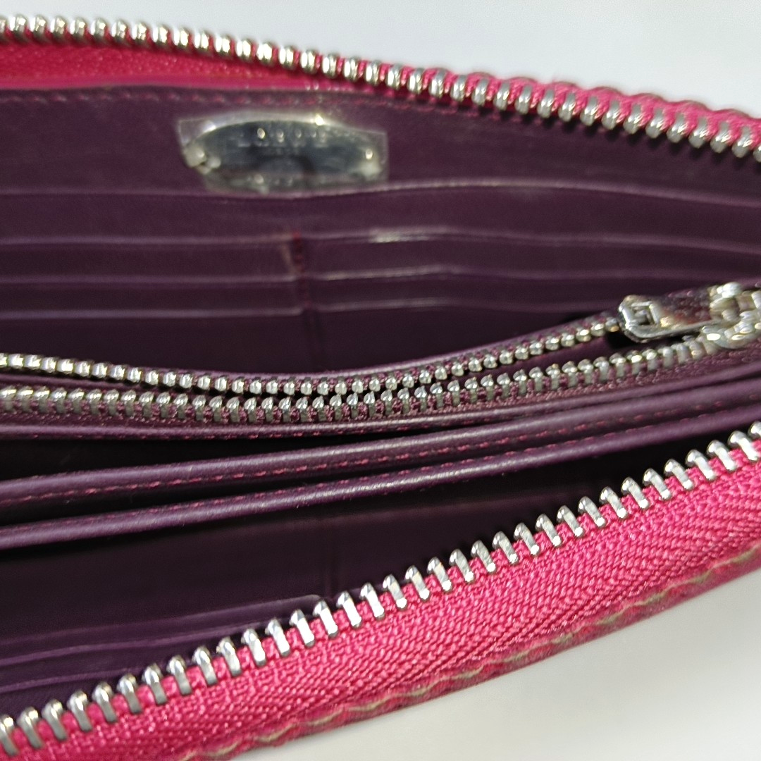 LOEWE Fuchsia cowhide tassel wallet Silver Hardware-(SKU)-13122105