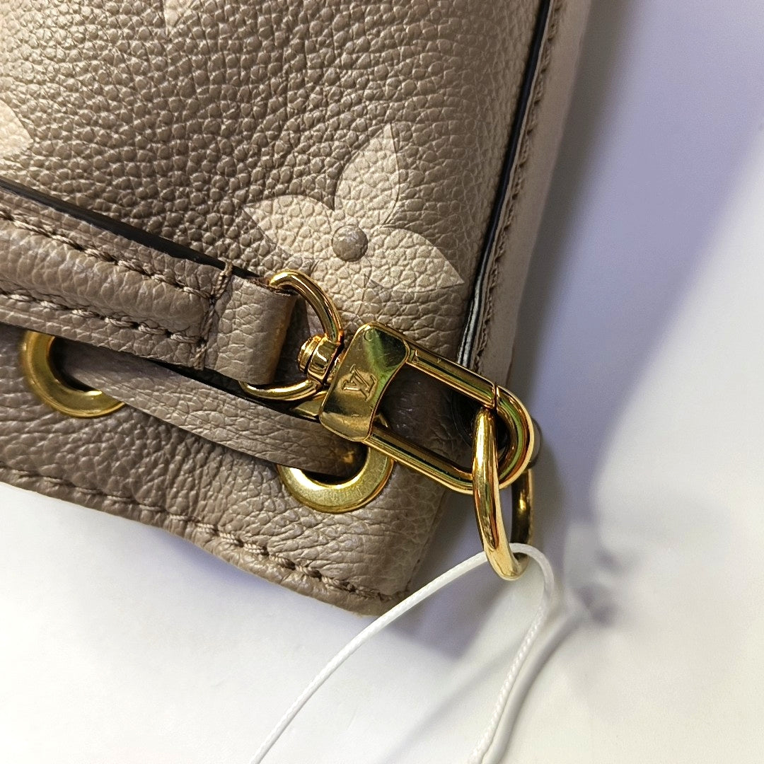 LOUIS VUITTON NOÉ Nano Grey Leather Monogram Water Ripple Bucket Bag Single Shoulder Bag Crossbody Bag with Detachable Strap-(SKU)-969624255