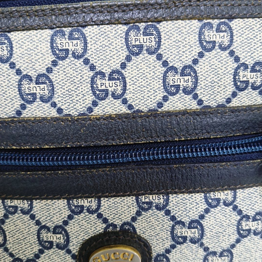 GUCCI Gray Coated Canvas Monogram Handbag Tote Golden hardware-(SKU)-959316608