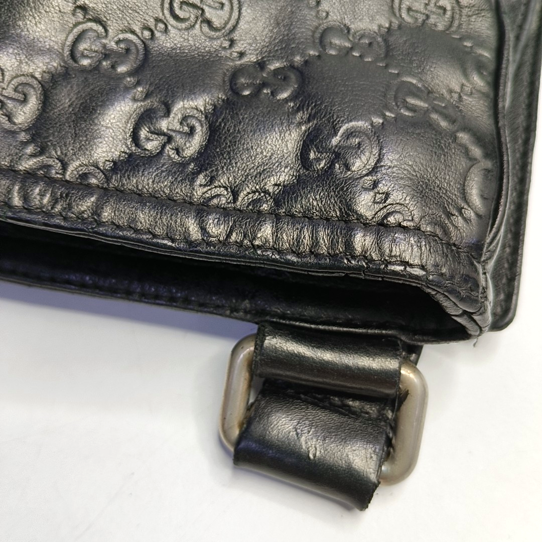 GUCCI GG Imprime Black Cowhide Monogrammed Quilted Crossbody Shoulder Bag Golden hardware-(SKU)-960401347