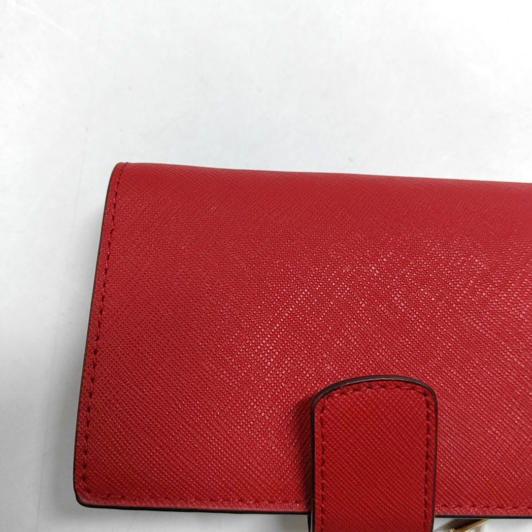 MICHAEL KORS Jet Set TravelRed leather embossed wallet-(SKU)-942953217