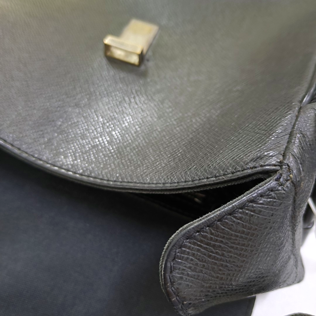 LOUIS VUITTON YARANGA Black Leather Embossed Single Shoulder Bag Tote Silver Hardware-(SKU)-942031838