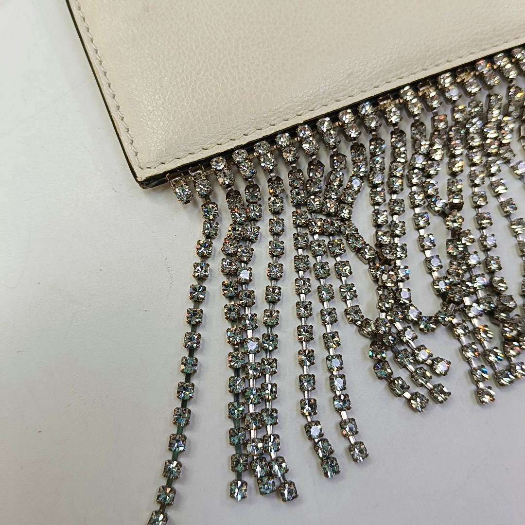 Miu Miu Fringed White Cowhide Fringe Wallet-(SKU)-959067472