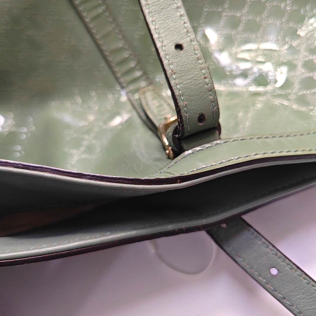 GUCCI Microguccissima Green Cowhide Old Flower Single Shoulder Bag Golden hardware-(SKU)-956277311