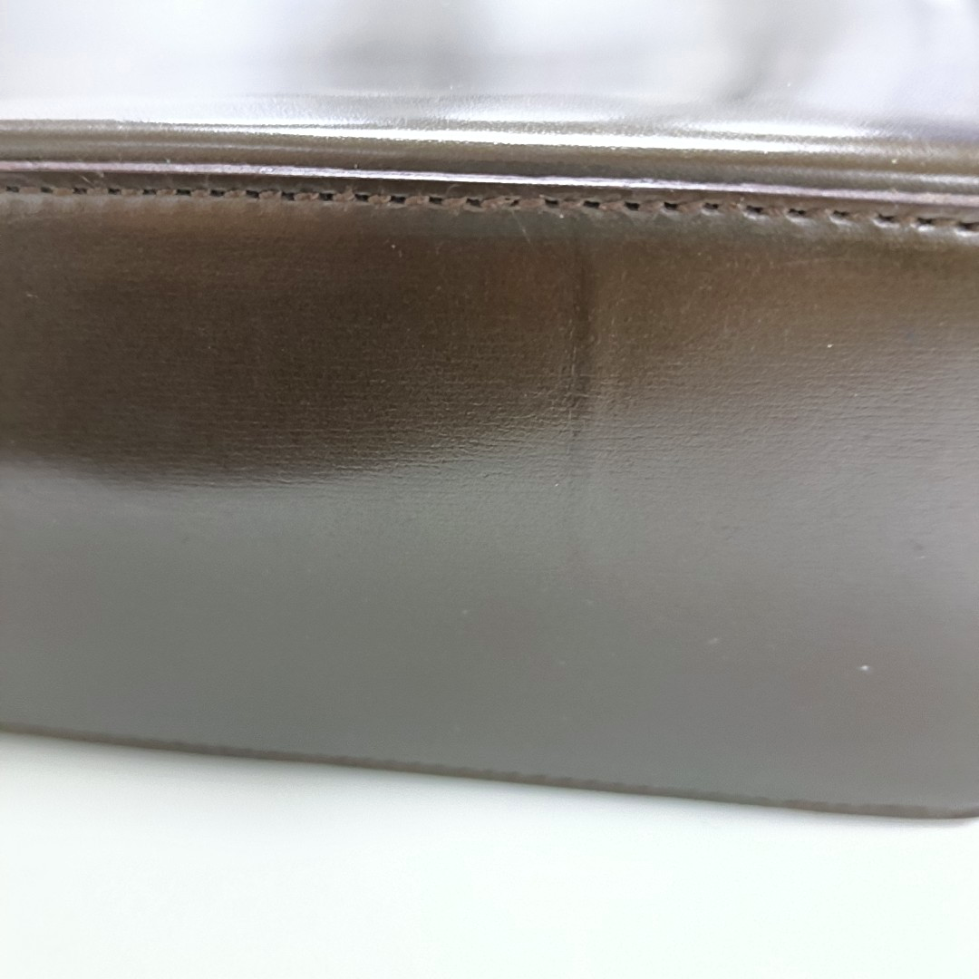 LOEWE T Pouch Dark Brown Leather Handbag Silver Hardware-(SKU)-13379220