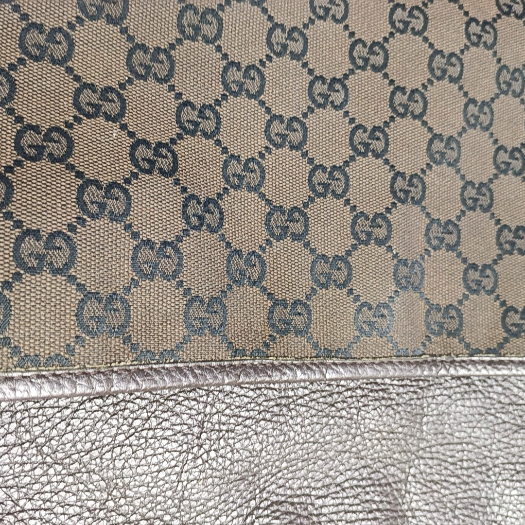 GUCCI Brown Canvas Monogrammed Crossbody Shoulder Bag Golden hardware-(SKU)-952860754