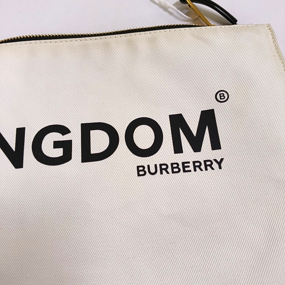 BURBERRY White Canvas Handbag Golden hardware-(SKU)-954190575