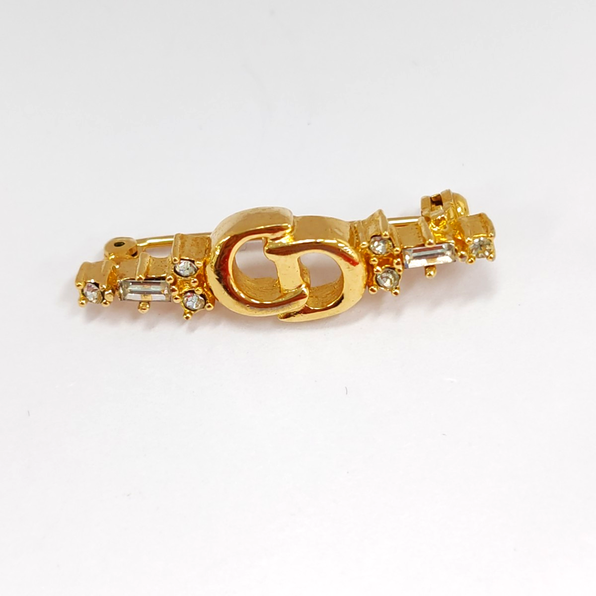 DIOR Petit CD金色合金,人造钻石镶嵌胸针-(SKU)-942848314