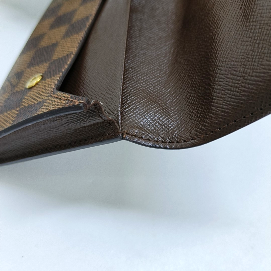 LOUIS VUITTON GRAPHITE LONG Brown Coated Canvas Checkered Wallet Golden hardware-(SKU)-959718998