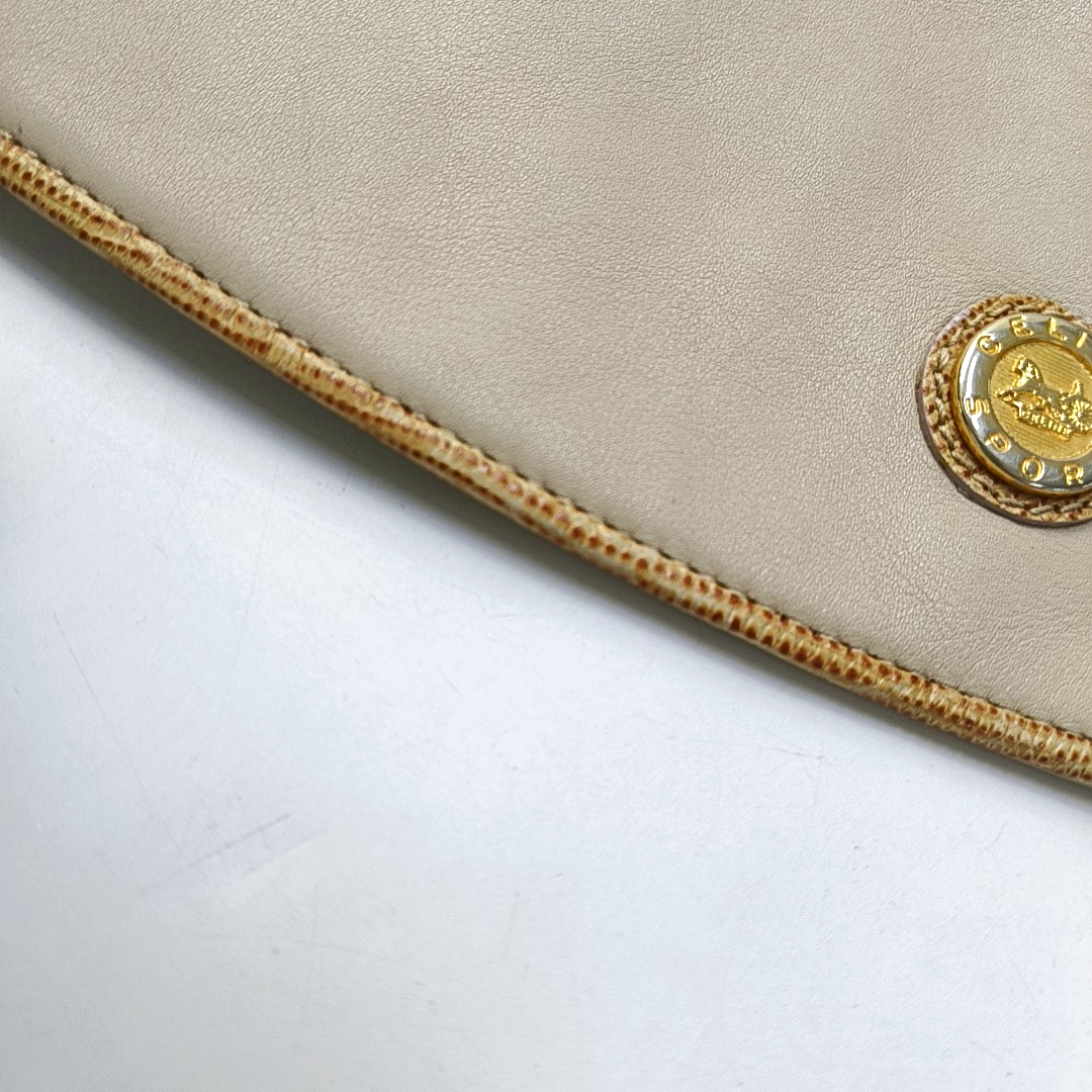 CELINE MACADAM CLUTCHES Khaki Cowhide Handbag Golden hardware-(SKU)-953216913