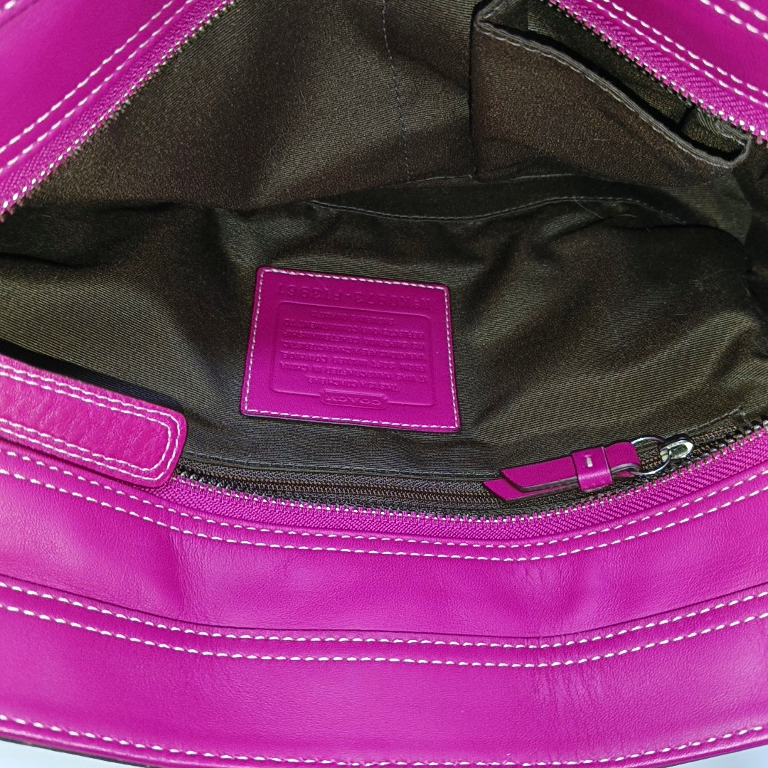 COACH Tote bag Hot Pink Leather Shoulder and Handbag Silver Hardware-(SKU)-933278329