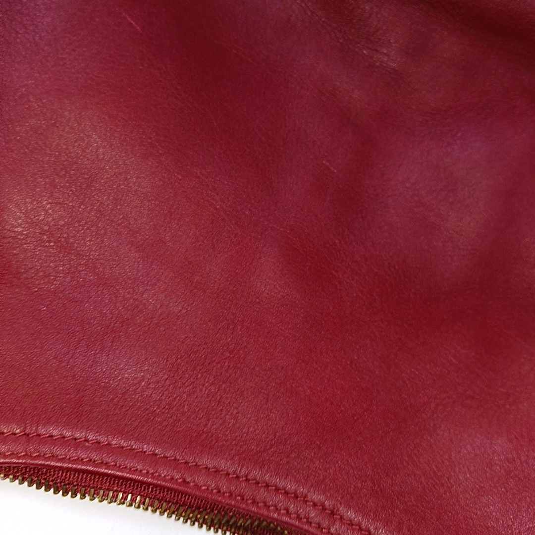 COACH Red Leather Handbag Single Shoulder Bag Golden hardware Removable shoulder strap-(SKU)-934221338