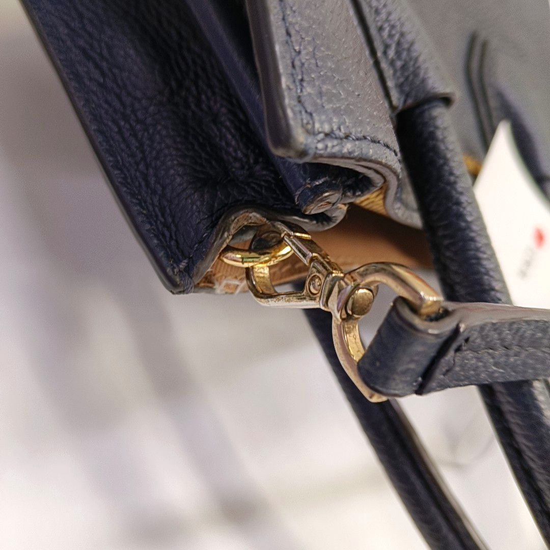 MICHAEL KORS Mercer Medium size Dark Blue Calf Leather Crossbody Shoulder Bag Tote Golden hardware Removable shoulder strap-(SKU)-943526572