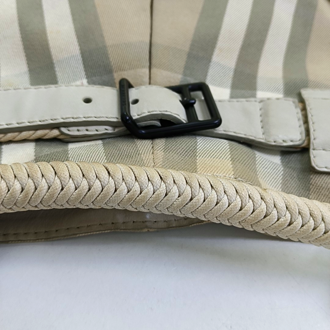 BURBERRY Beige Canvas Handbag Black hardware-(SKU)-950668456