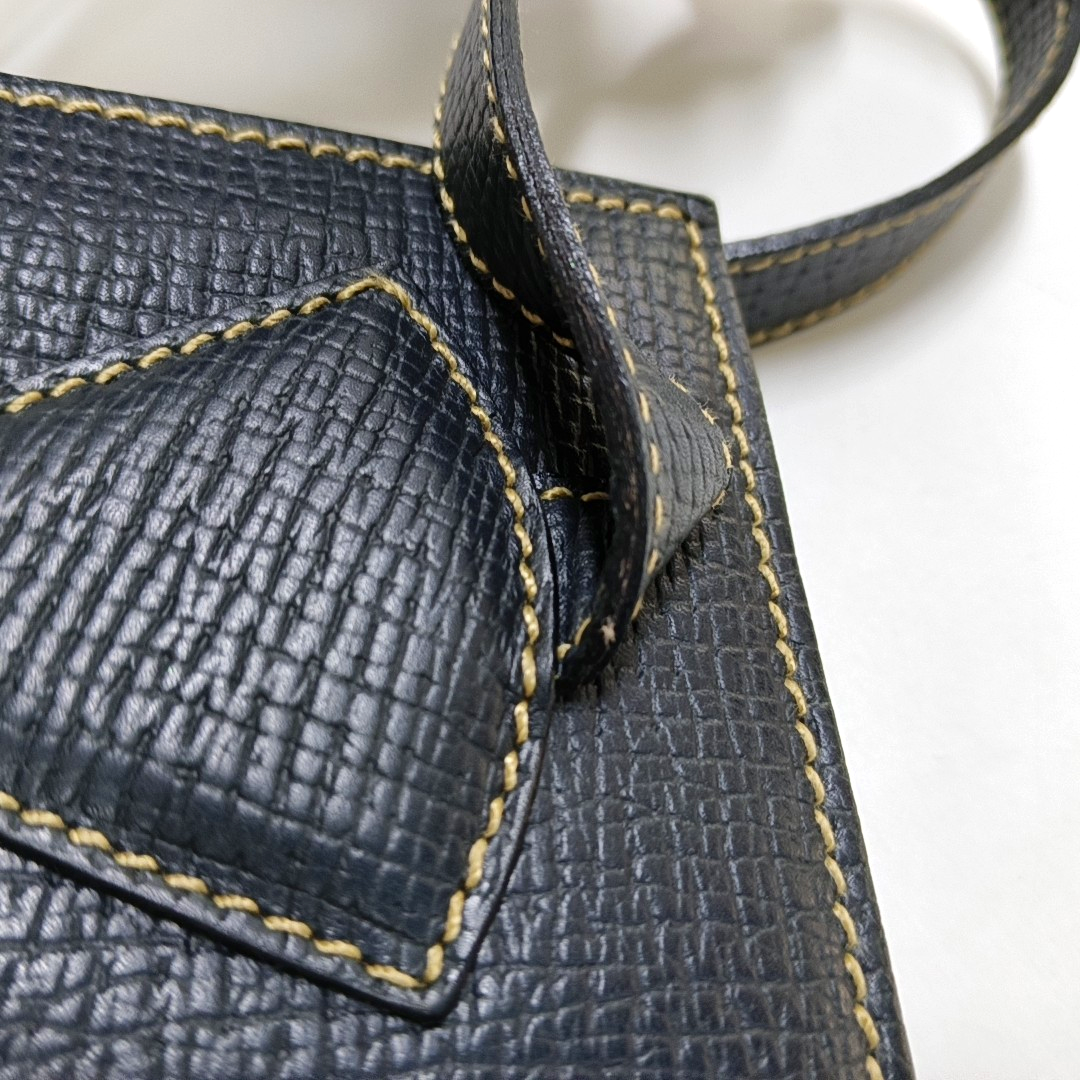 LOEWE Dark Blue Cowhide Single Shoulder Bag Handbag Golden hardware-(SKU)-954940075