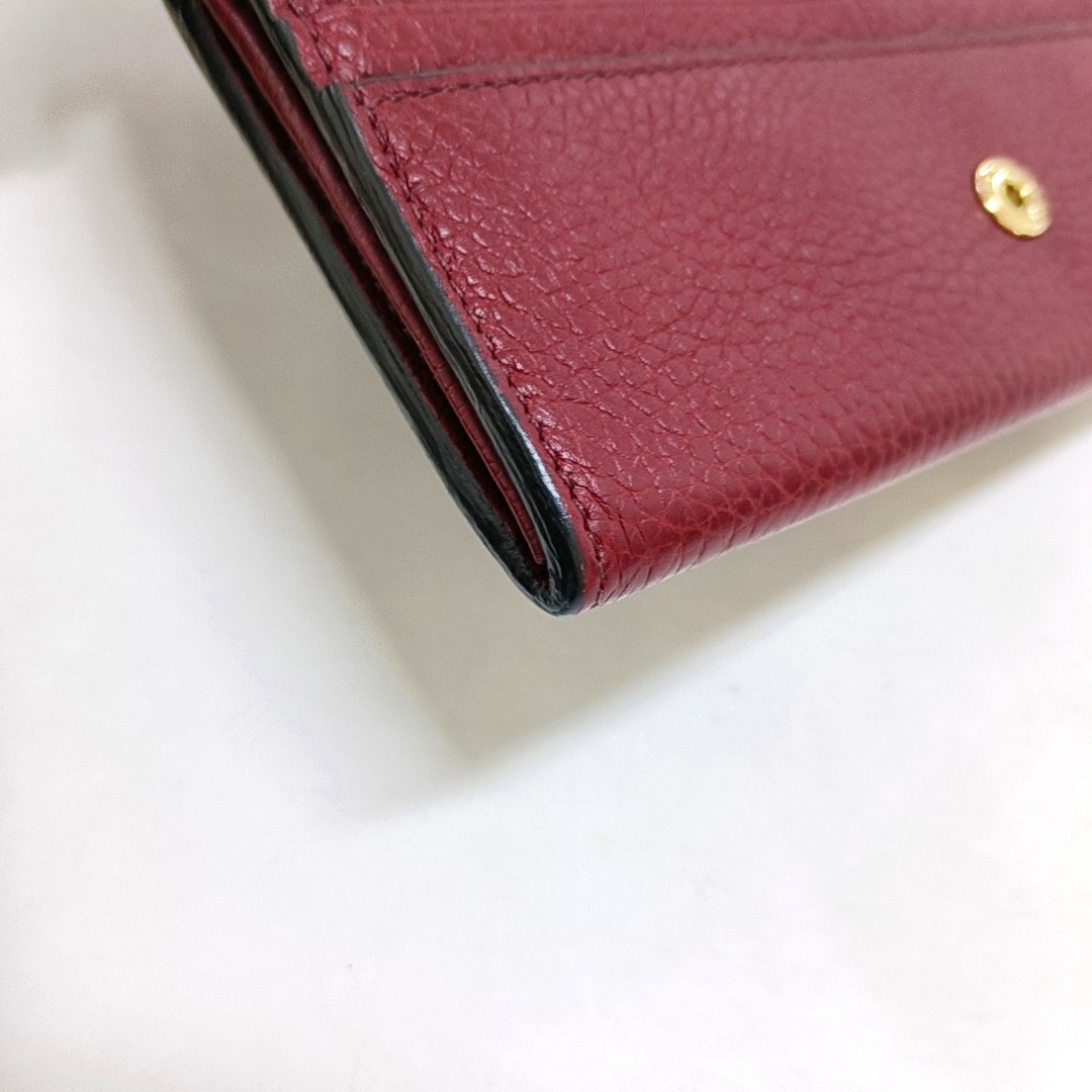 BURBERRY Red Leather Wallet Golden hardware-(SKU)-950780948