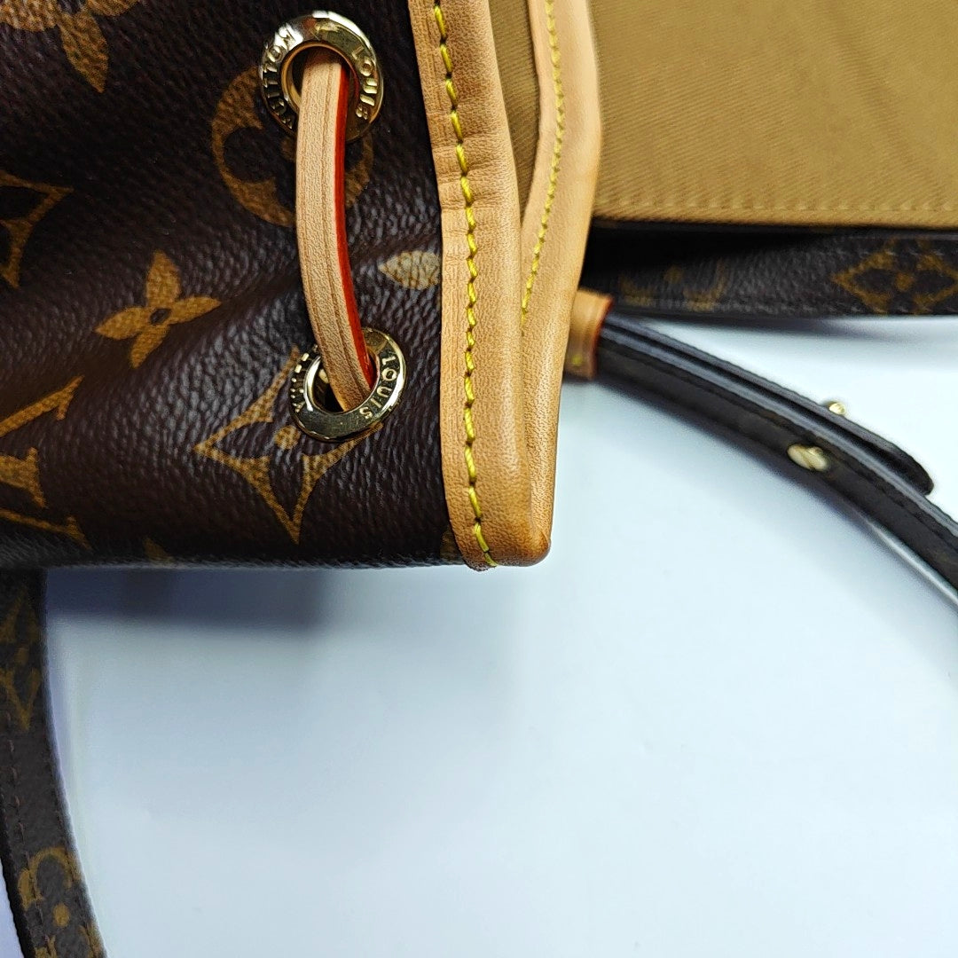 LOUIS VUITTON MONTSOURIS BB brown coated canvas Monogram backpack gold hardware 2 removable shoulder straps complete accessories-(SKU)-965720773