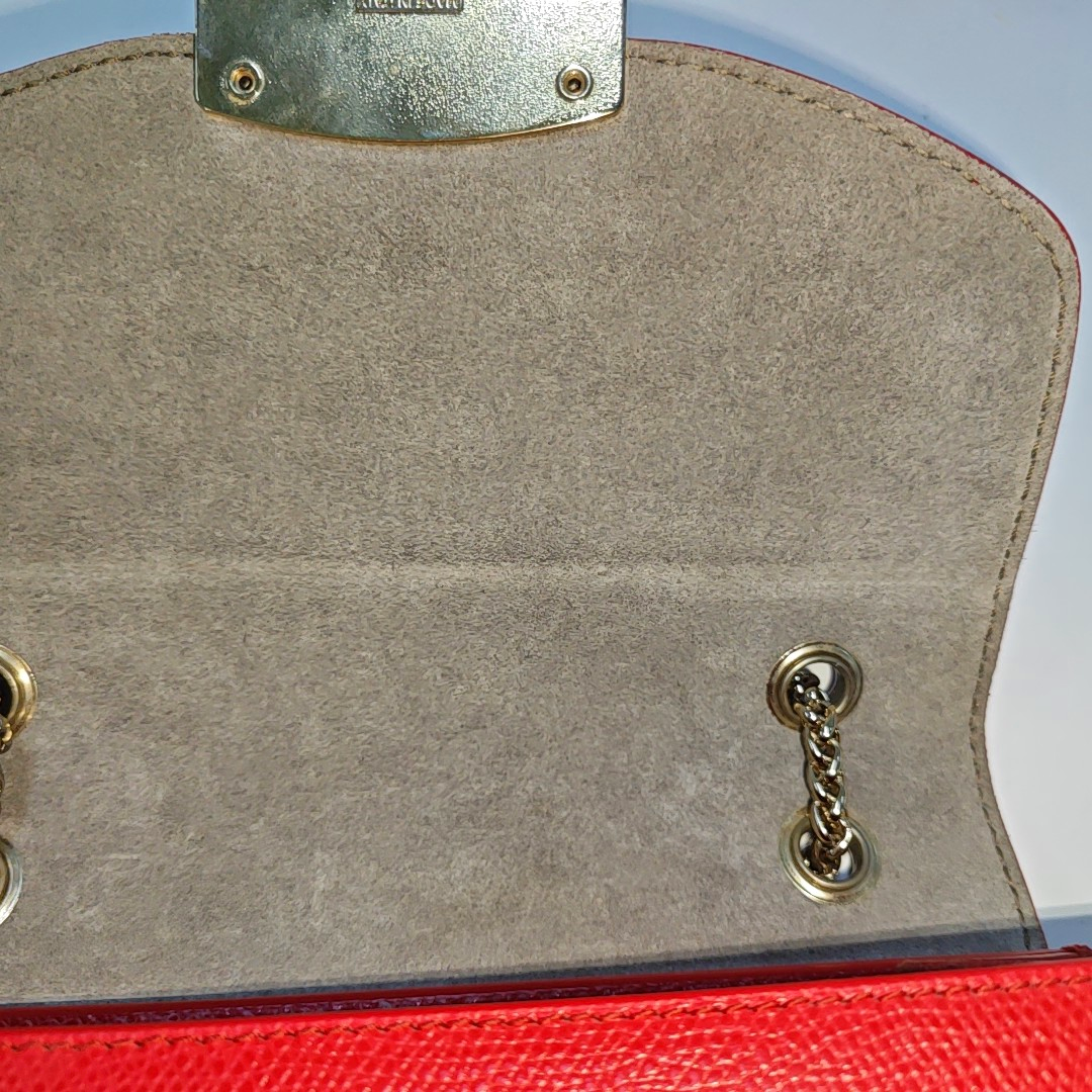 FURLA Red Leather Rivets Shoulder Bag Crossbody Bag Golden hardware-(SKU)-940159731