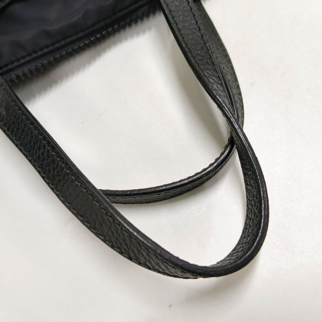 GUCCI GG Imprime Black Nylon Old Flower Single Shoulder Bag Handbag Crossbody Bag Silver Hardware Removable shoulder strap-(SKU)-958181512