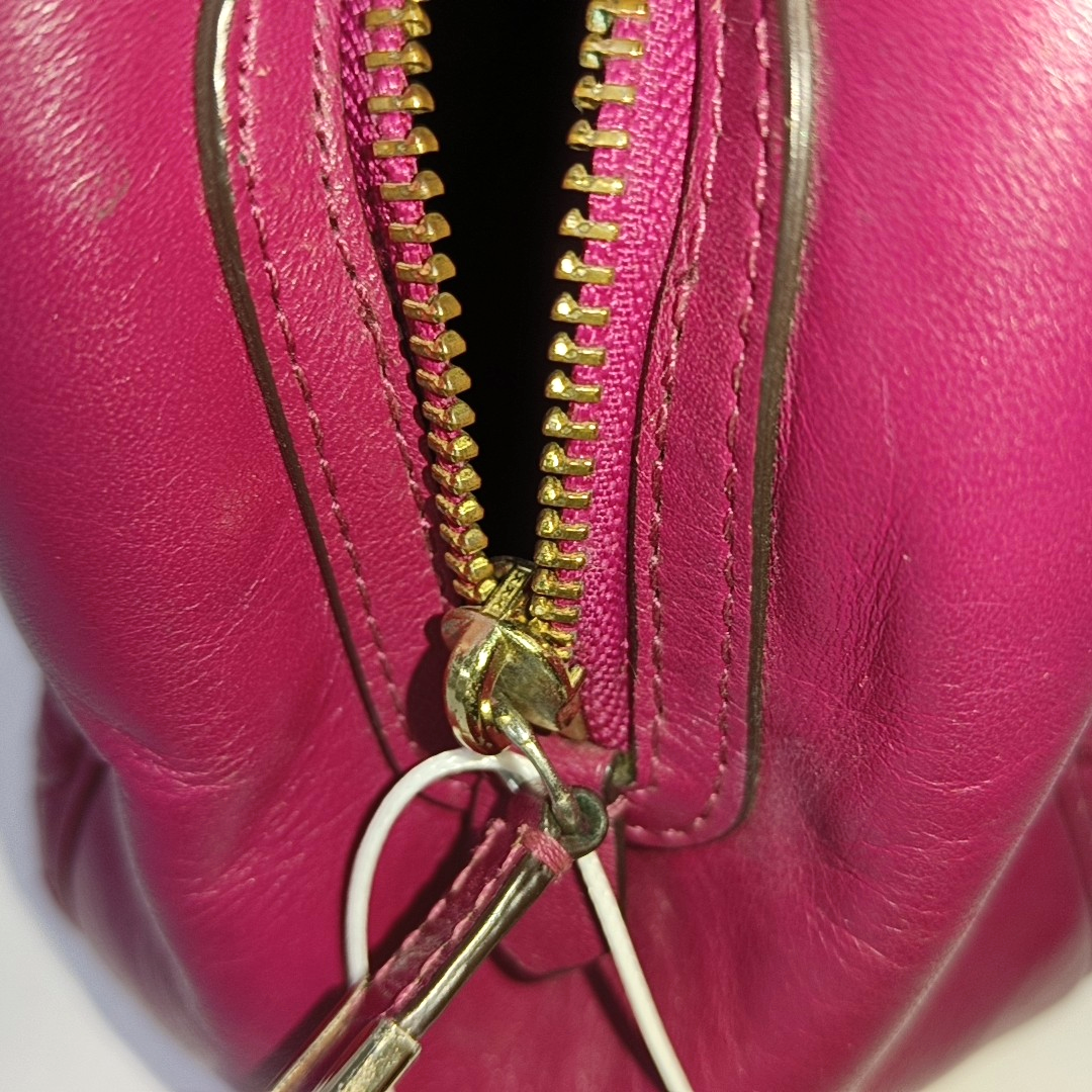 COACH MADISON Fuchsia Leather Single Shoulder Handbag Crossbody Golden hardware-(SKU)-941851369