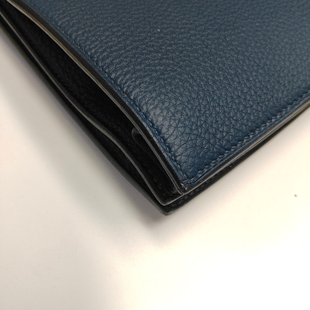HERMÈS Sac A Depeches 41 Sea Blue Togo Leather Handbag with Silver Hardware T-(SKU)-970622686