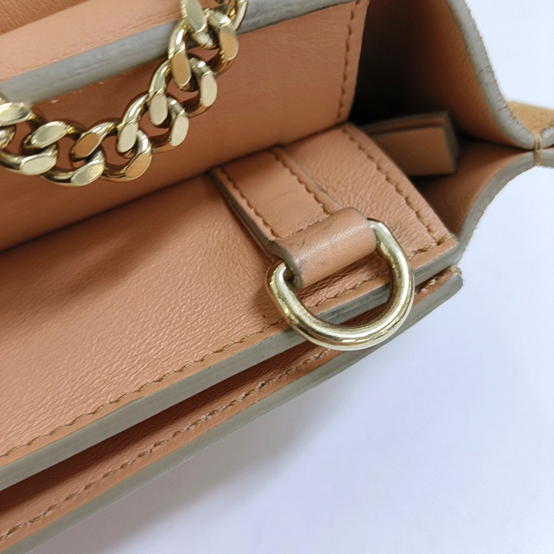 Chloé Faye Medium size Orange Suede Leather Single Shoulder Bag Golden hardware Removable shoulder strap-(SKU)-950948010