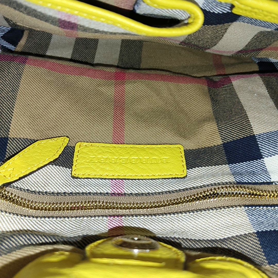 BURBERRY Northfield Yellow Leather Shoulder Bag Tote Golden hardware Removable shoulder strap-(SKU)-14373312