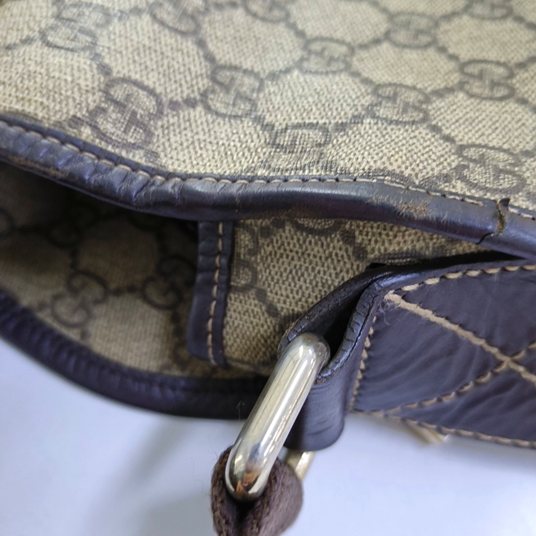 GUCCI GG Imprime Ebony Coated Canvas Monogram Single Shoulder Bag Golden hardware-(SKU)-959825887
