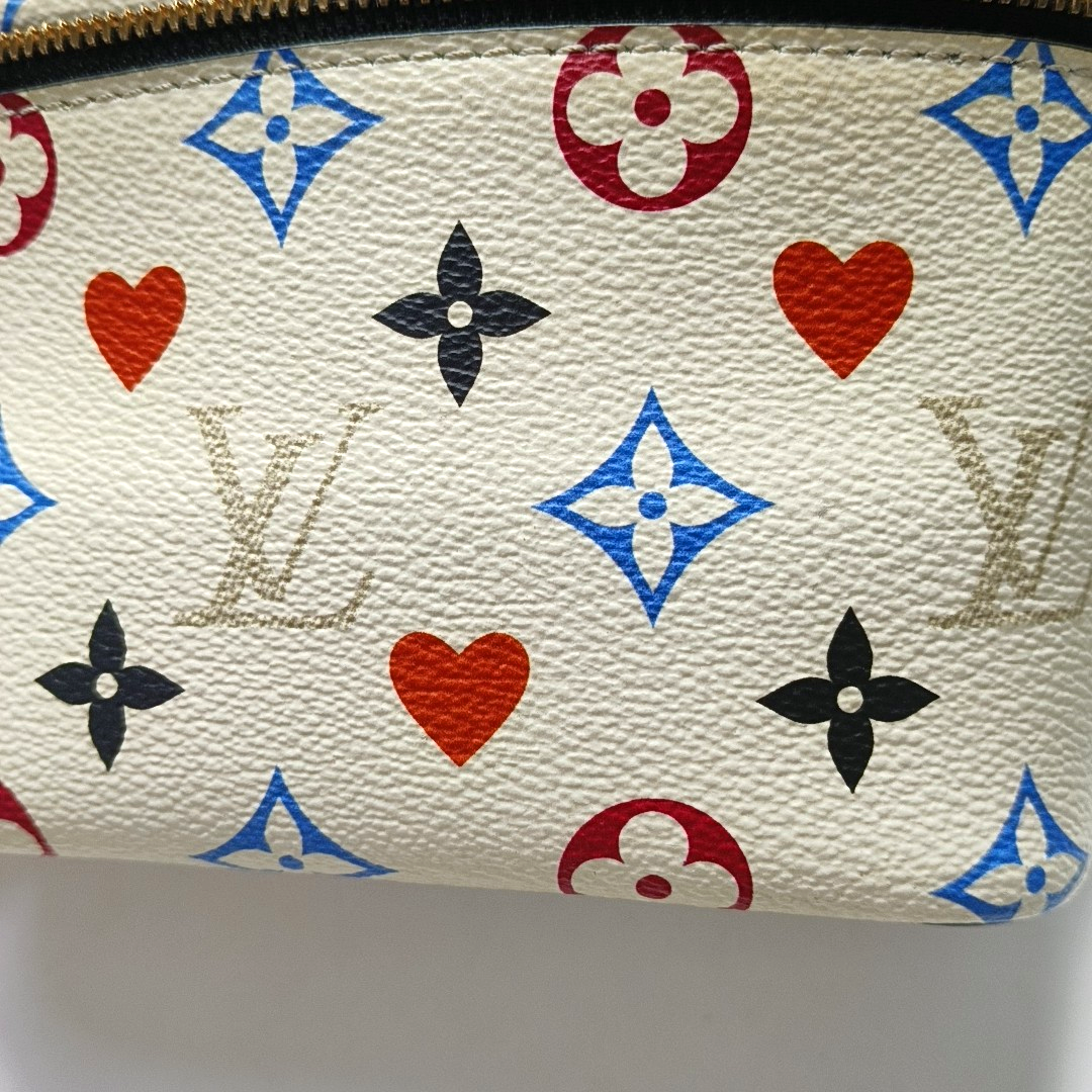 LOUIS VUITTON NICE Small White Coated Canvas Print Crossbody Bag Shoulder Bag Handbag Removable Strap Golden Hardware-(SKU)-953026193