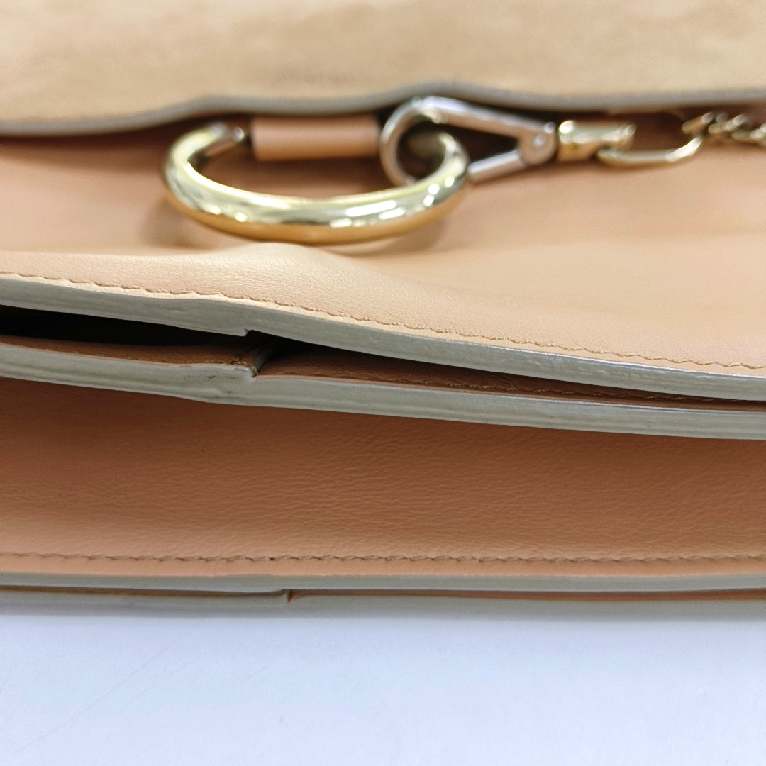 Chloé Faye Medium size Orange Suede Leather Single Shoulder Bag Golden hardware Removable shoulder strap-(SKU)-950948010