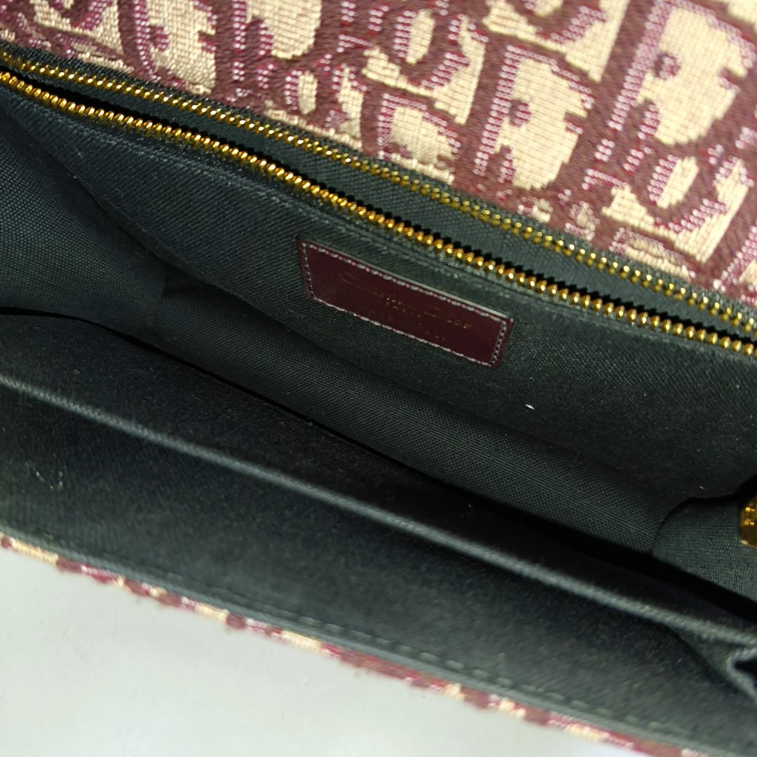 DIOR 30 Montaigne Red Canvas Monogram Montaigne Bag Single Shoulder Bag Gold Hardware Removable Strap-(SKU)-959967300