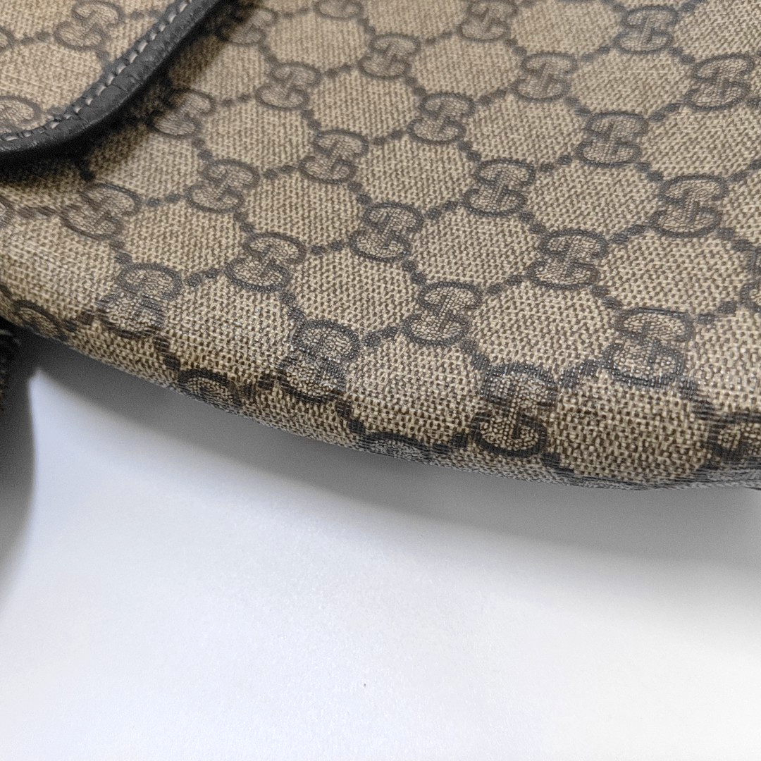 GUCCI Khaki Coated Canvas Old Flower Single Shoulder Bag Crossbody Bag Golden hardware-(SKU)-953765486